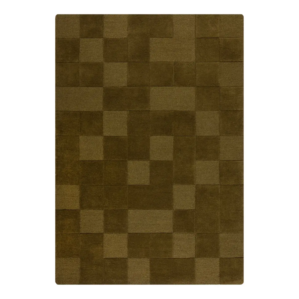 Kurzflorteppich Checkerboard Grün/Grün 120 x 170cm Wolle | Grün