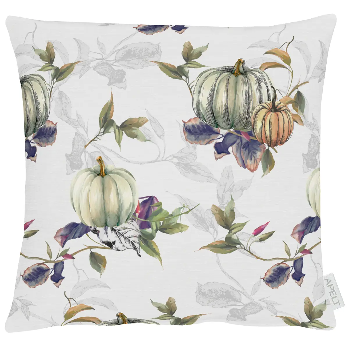 Kissenbezug Herbstzeit Typ E Grau/Grau 40 x 40cm Baumwollstoff