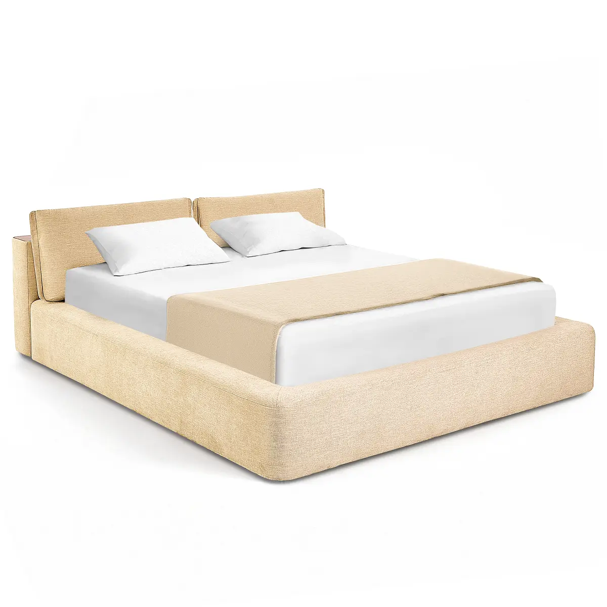 Studio Copenhagen Polsterbett Roselia Beige/Creme 200x200cm | Beige