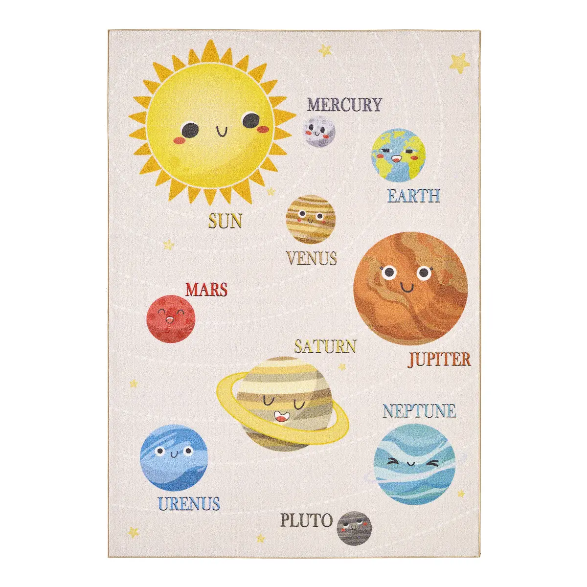 Kinderteppich Play Sonnensystem 140 x 200cm Beige | Beige