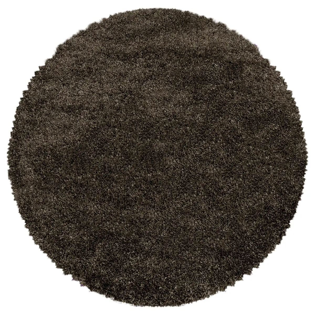 Ayyildiz Hochflorteppich Fluffy rund Ø 160cm Braun | Braun