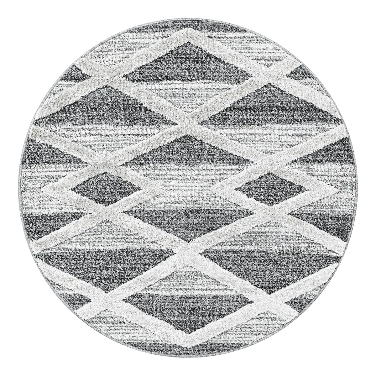 Ayyildiz Hochflorteppich Pisa rund Ø 200cm Grau | Grau