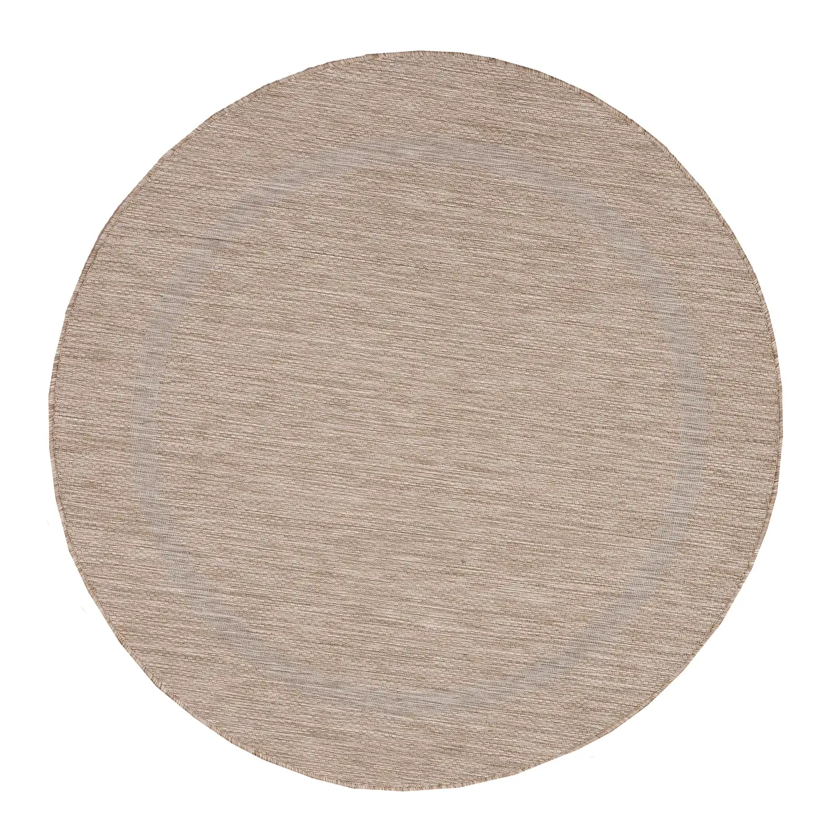 Outdoorteppich rund Beige Polyester Ø 200cm | Beige