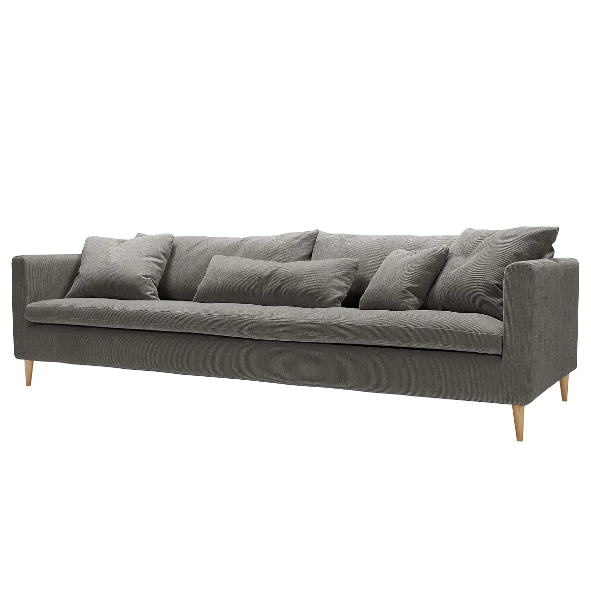 3-Sitzer Sofa Grau Cordstoff Moran 270cm Modern | Grau