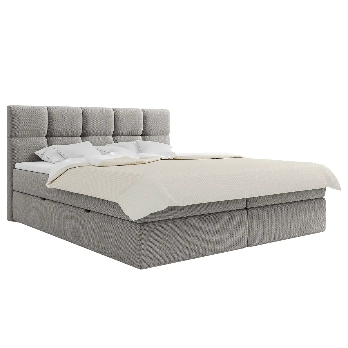 Boxbett Sunook 180 x 200cm Strukturstoff Cully Grau | Grau