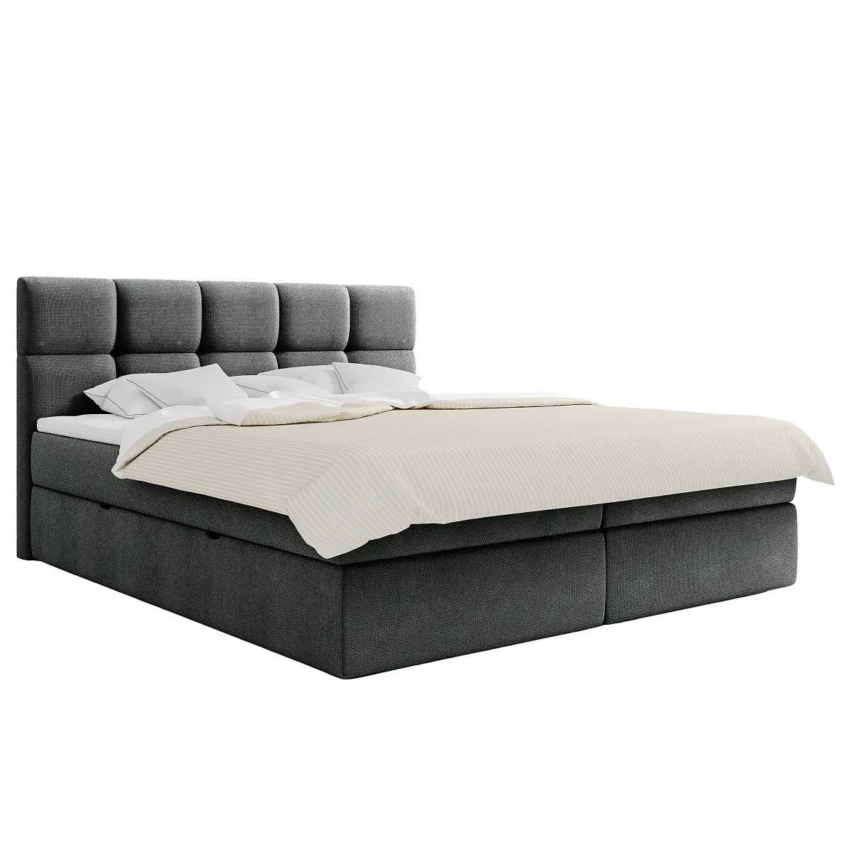 Boxbett Sunook 140 x 200cm Strukturstoff Cully Grau | Grau