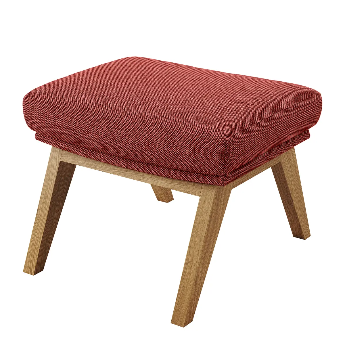 Hocker mit Holzfüßen | Rot