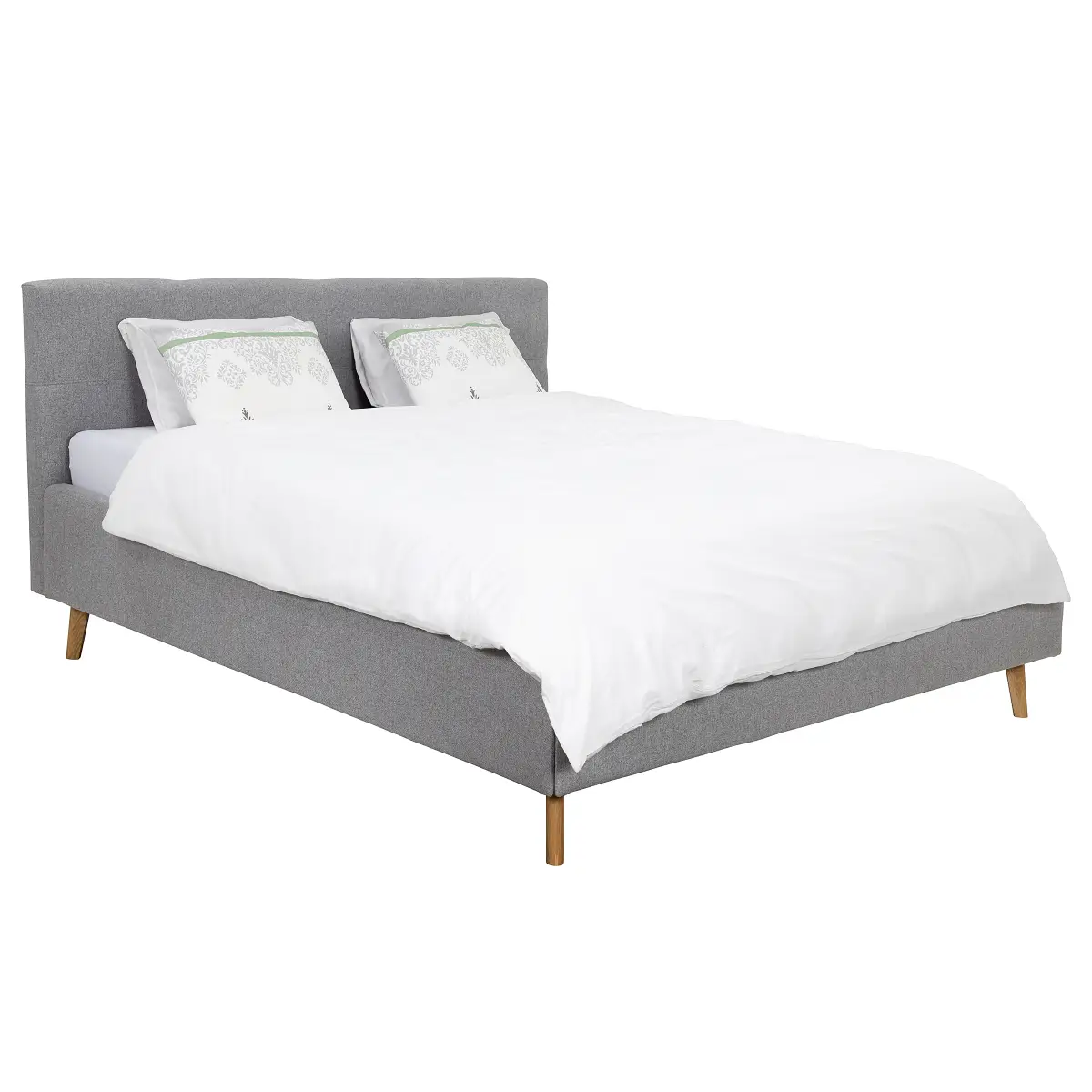Polsterbett Rossva 160 x 200cm Webstoff Auli Grau mit | Grau
