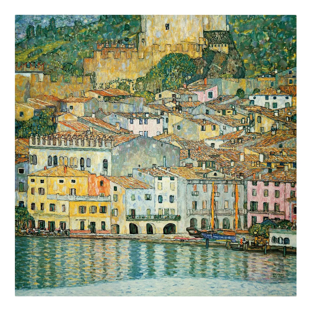 Leinwandbild Malcesine am Gardasee | Mehrfarbig
