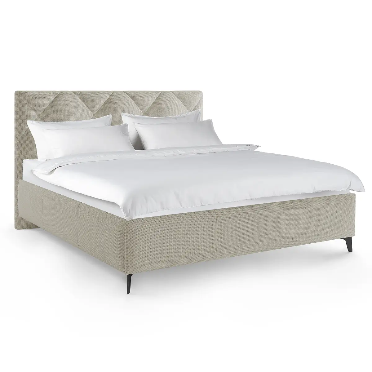 Polsterbett Atherley 160 x 200cm Strukturstoff Cully Beige