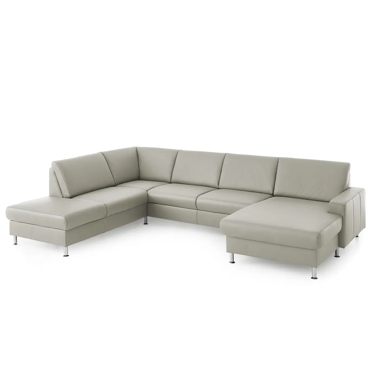 Wohnlandschaft Wondina Grau Echtleder | Silber