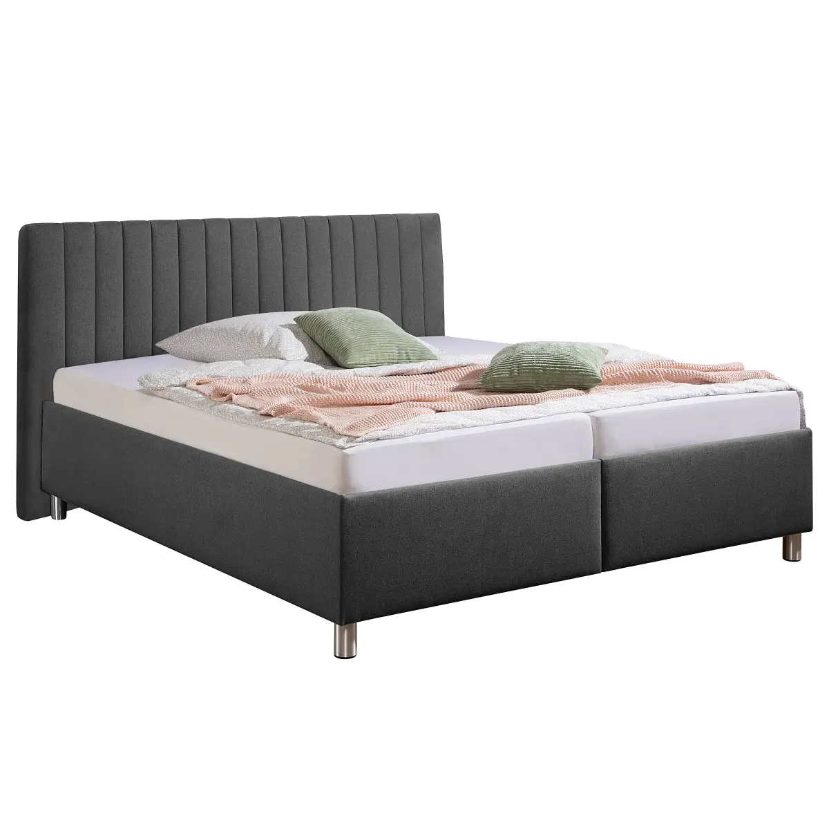 loftscape Polsterbett Deinert mit Matratze 180 x 200cm Webstoff Ramse