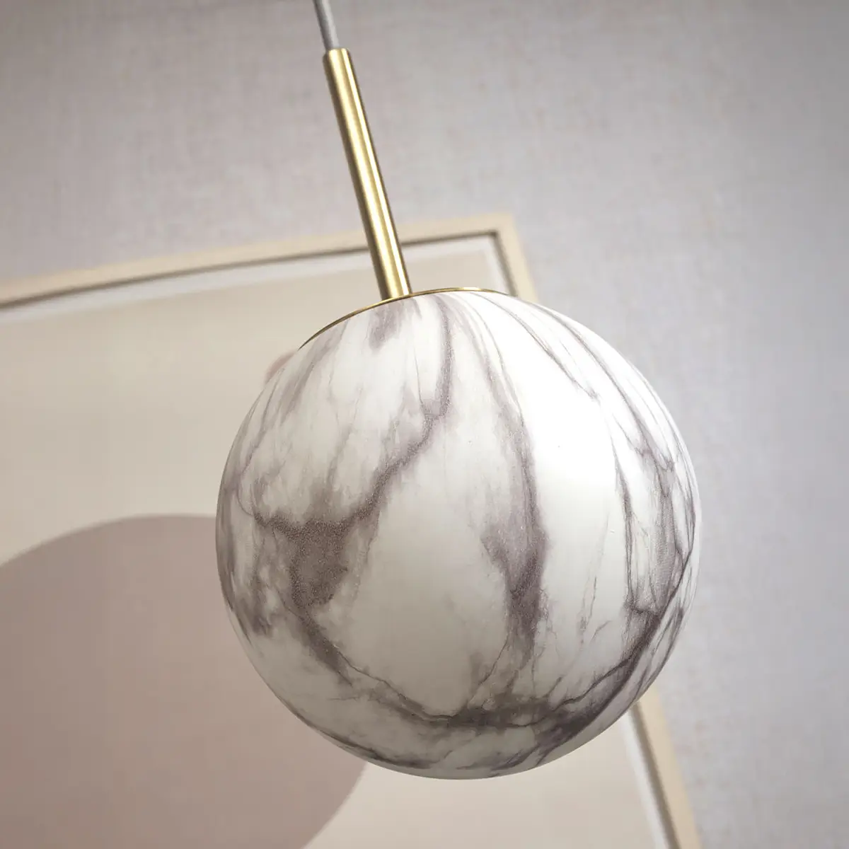 Pendelleuchte Carrara Ø 16cm Gold/Grau/Gold Farbglas | Mehrfarbig