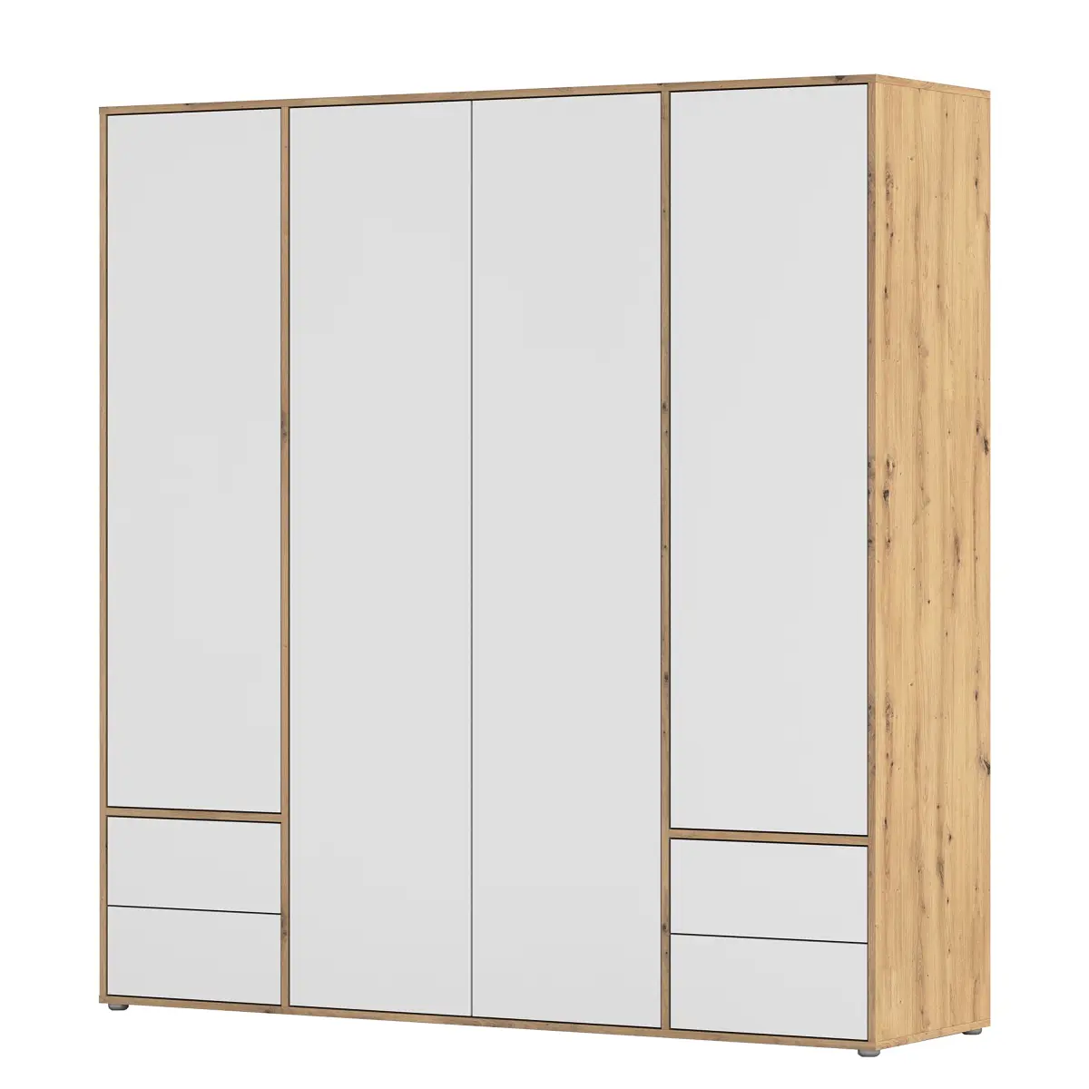 rauch Blue Drehtürenschrank Nabila 187cm 4 Braun/Alpinweiß/Eiche