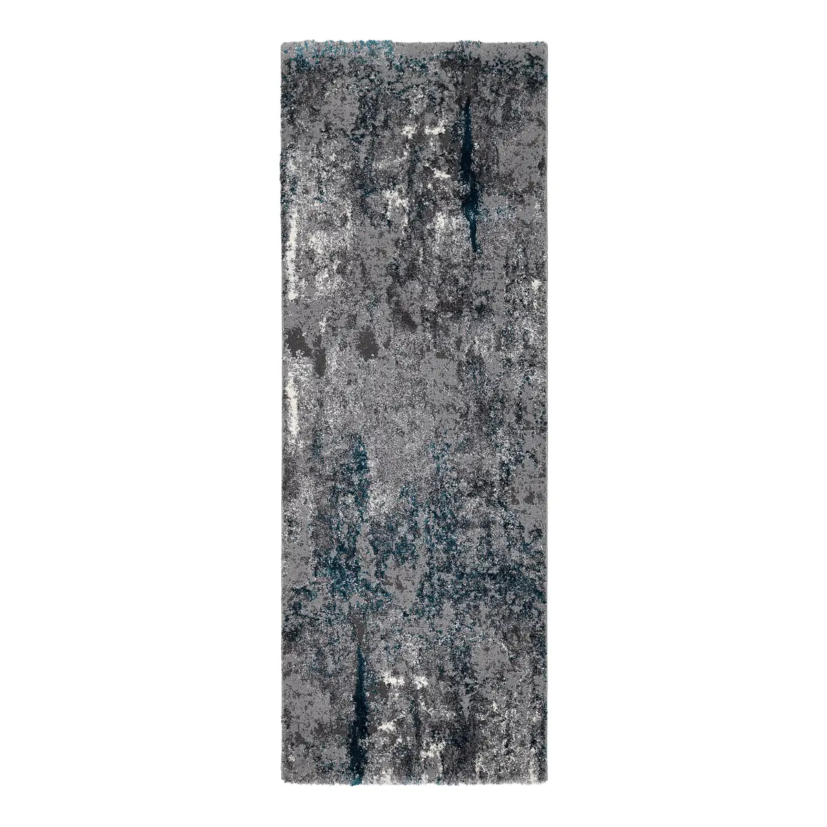 Läufer Echo Stream 80 x 300cm Blau/Grau/Grau/Petrol | Grau