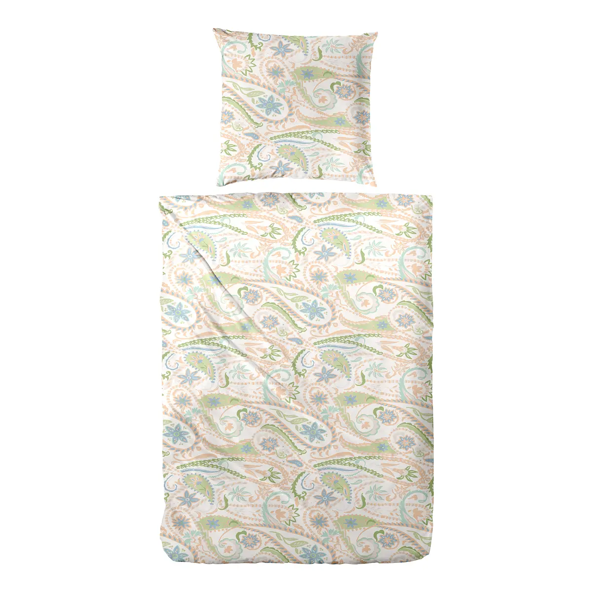 Mako-Satin-Bettwäsche Pastel Paisley | Beige