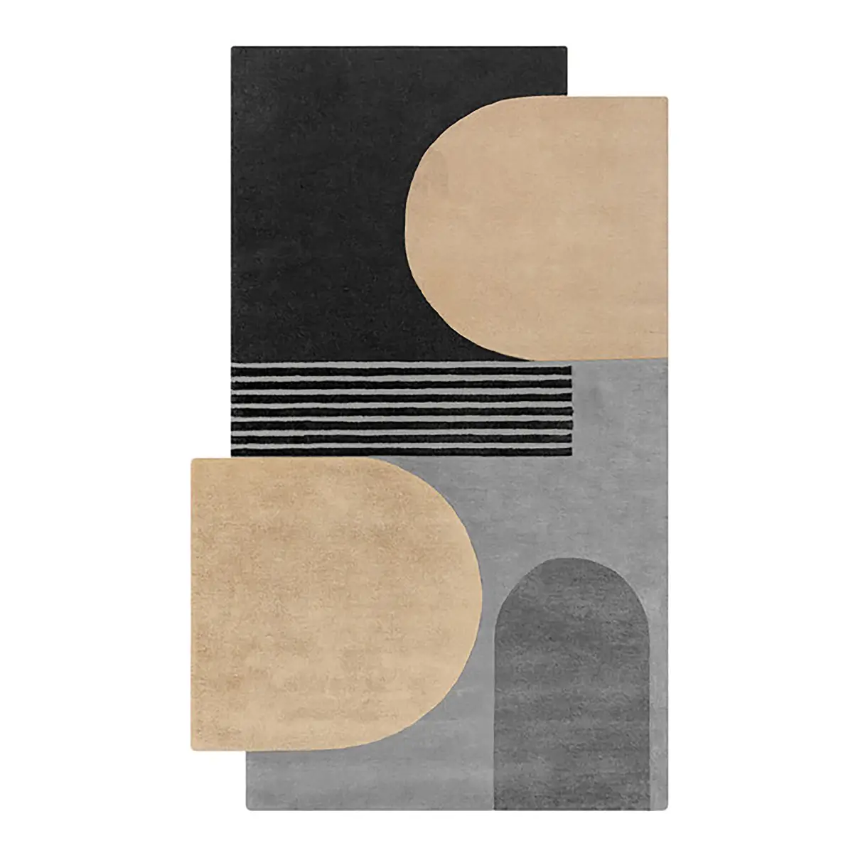 Wollteppich Lozenge Schwarz/Schwarz 150 x 240cm Wolle | Schwarz
