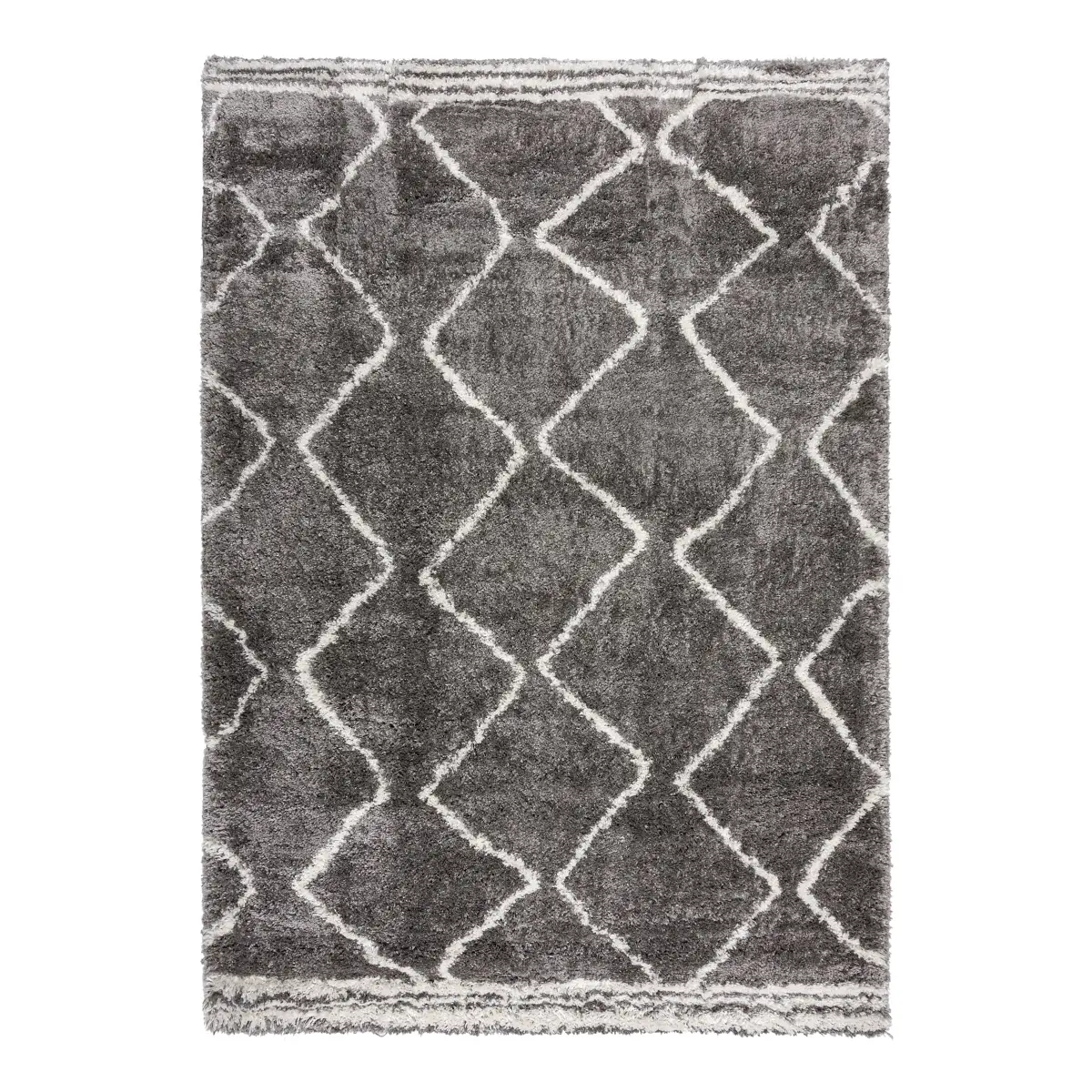 Flair Rugs Hochflorteppich Riad Berber 160 x 230cm Grau | Grau