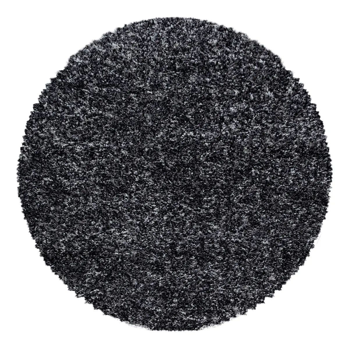 Ayyildiz Hochflorteppich Enjoy rund Ø 80cm Schwarz/Anthrazit | Schwarz