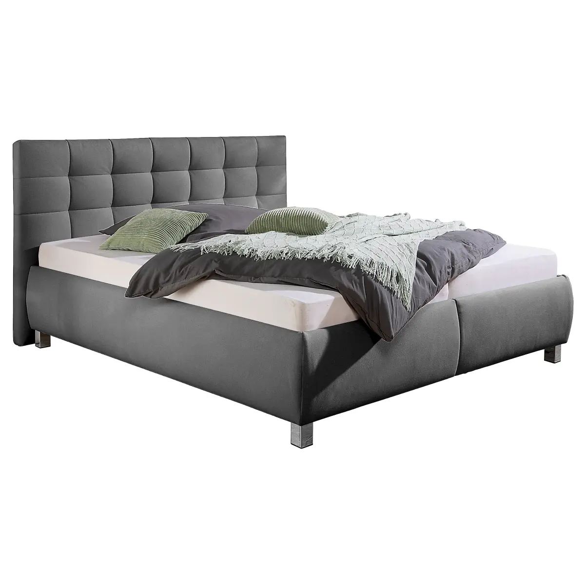 Loftscape Polsterbett Caronia mit Matratze 160 x 200cm | Grau