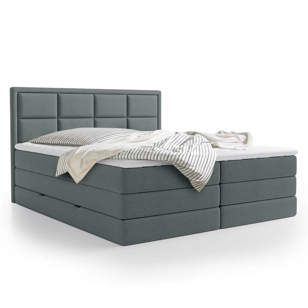 Fredriks Boxspringbett Maynes 180 x 200cm Webstoff Pria Blau | Blau