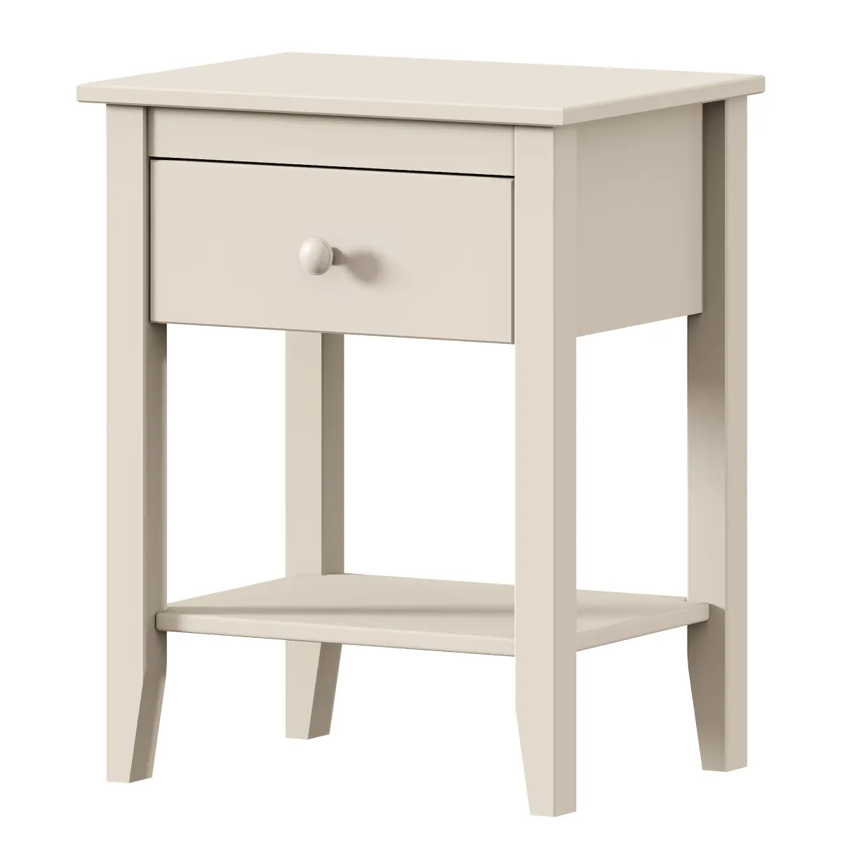 Massiver Nachttisch | Beige