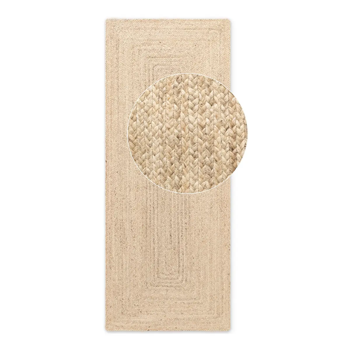 Jute-Läufer Sharmila 80 x 200cm Weiß/Beige | Beige