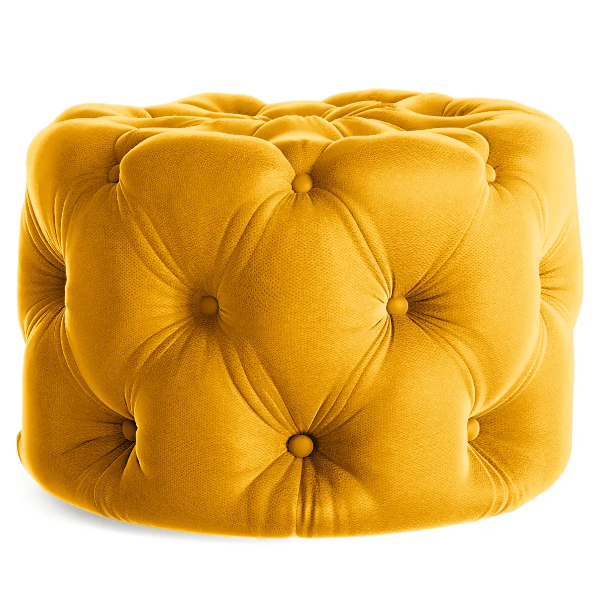 Polsterhocker 60 x 60cm Orange Samt Ravi: Senfgelb | Gelb