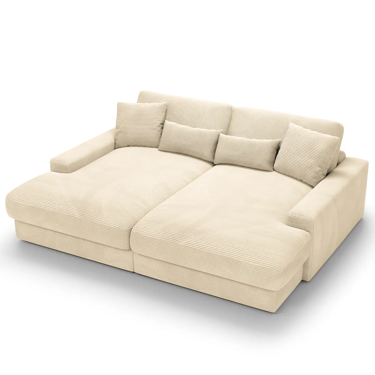 Big-Sofa Beige Cordstoff Zuri | Beige