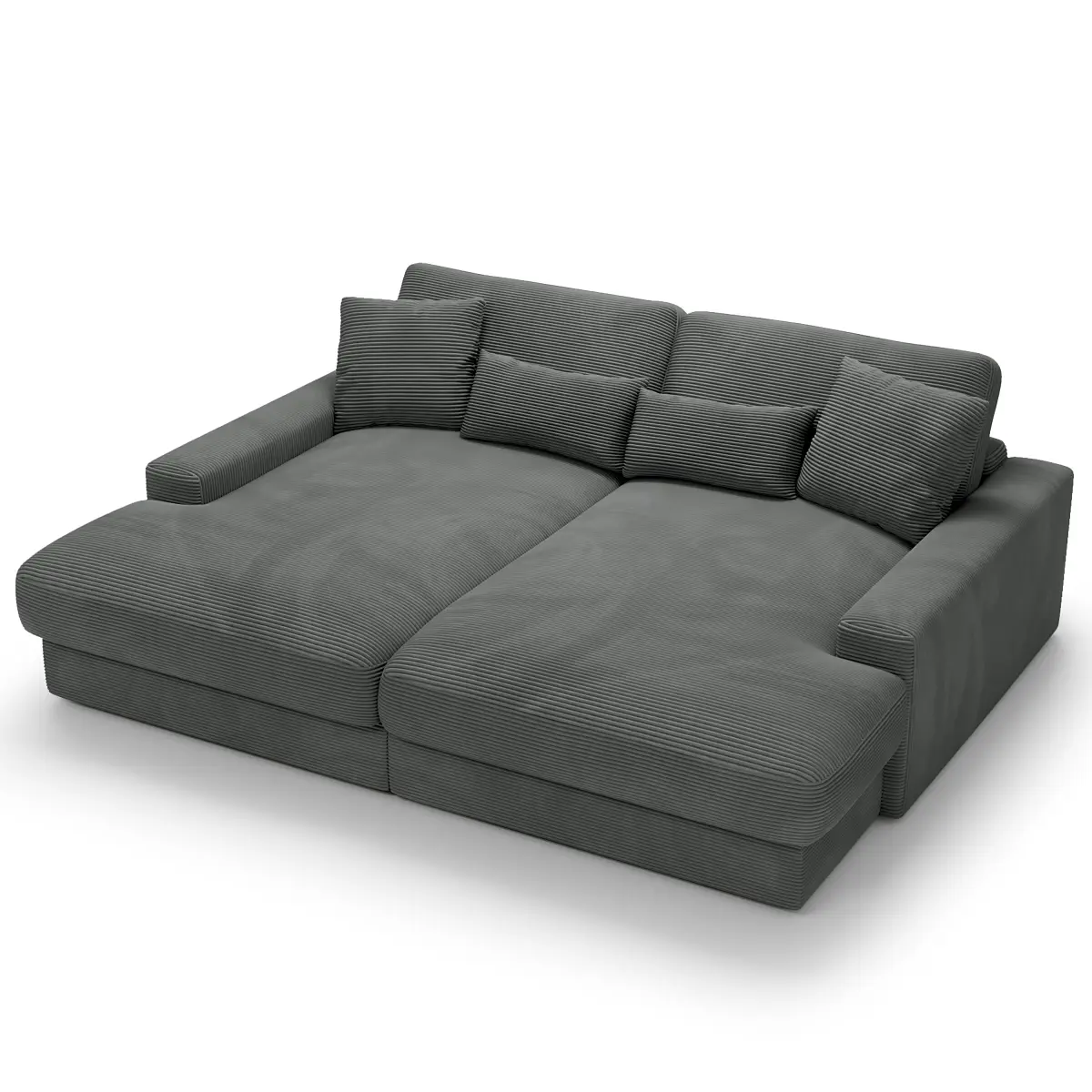 Big-Sofa Grau Cordstoff Zuri | Grau