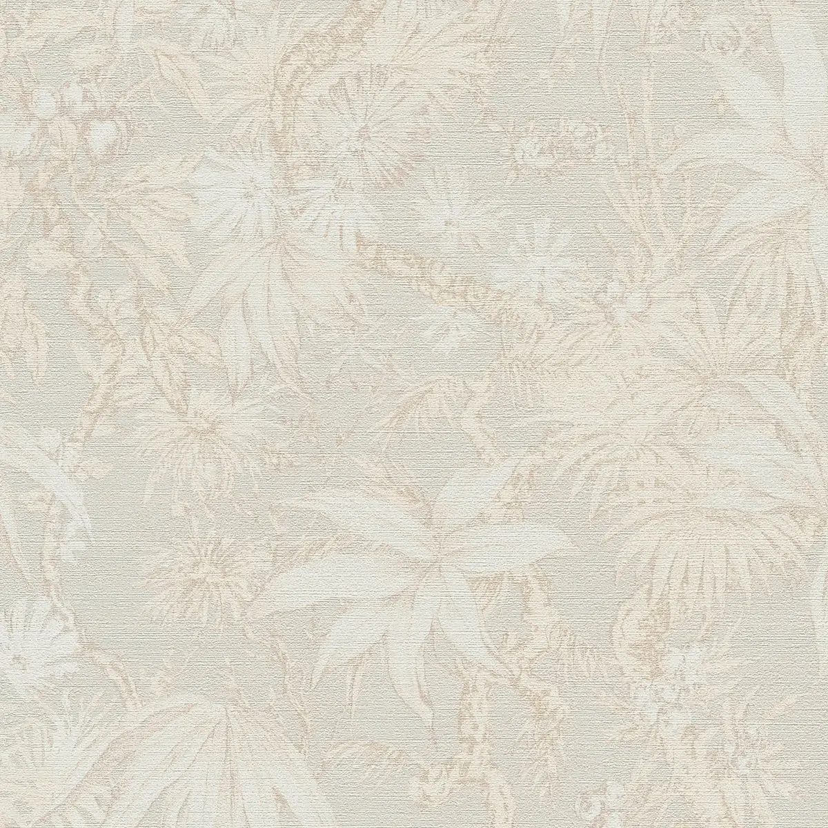 Vliestapete Hoa Blüten Farn | Beige