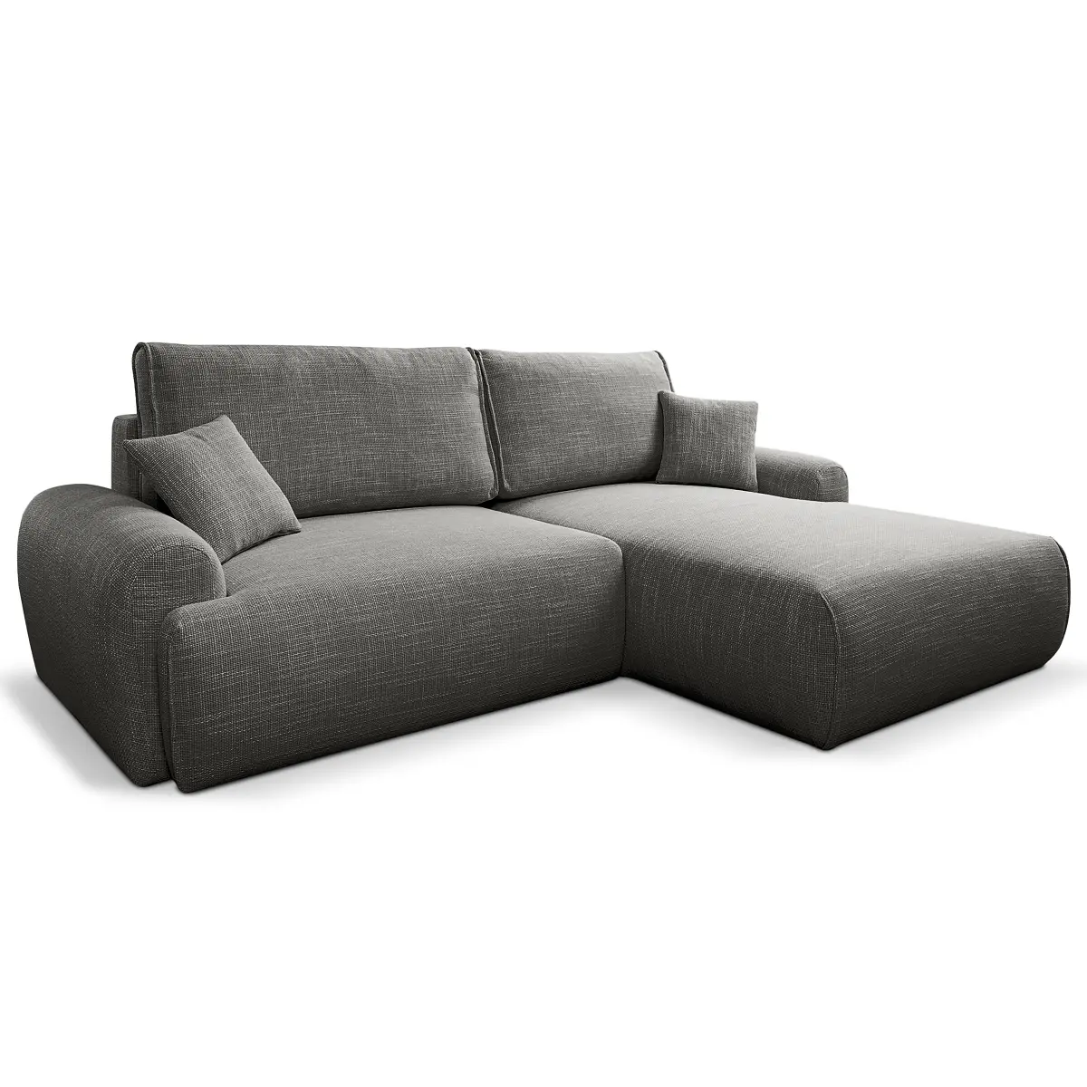 Ecksofa mit Schlaffunktion Grau Webstoff Krupa | Grau