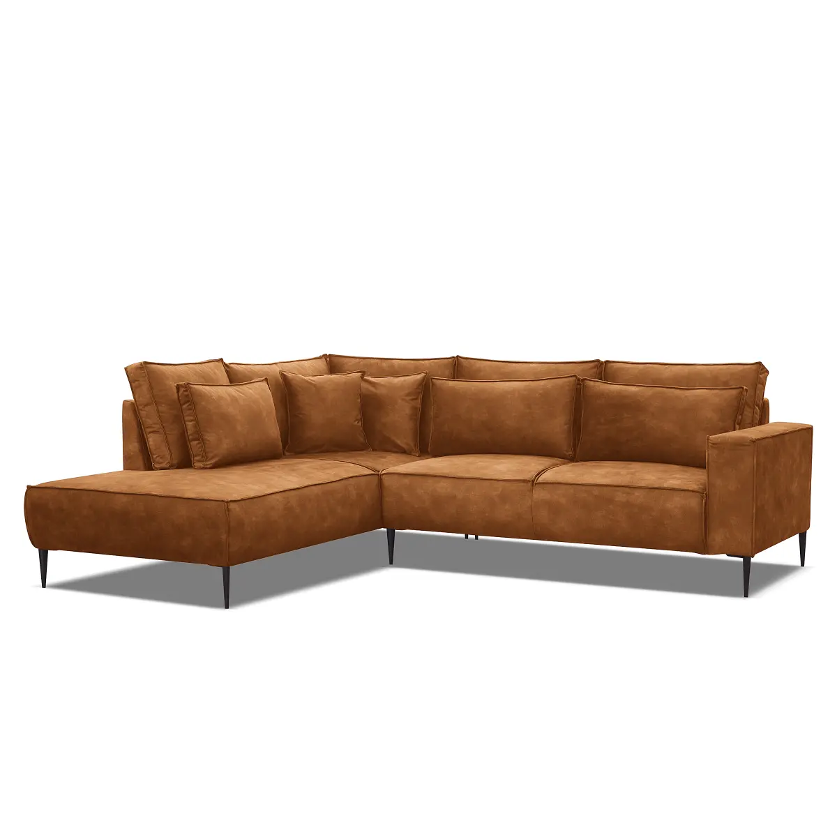 Fredriks Ecksofa mit Ottomane Priya | Braun