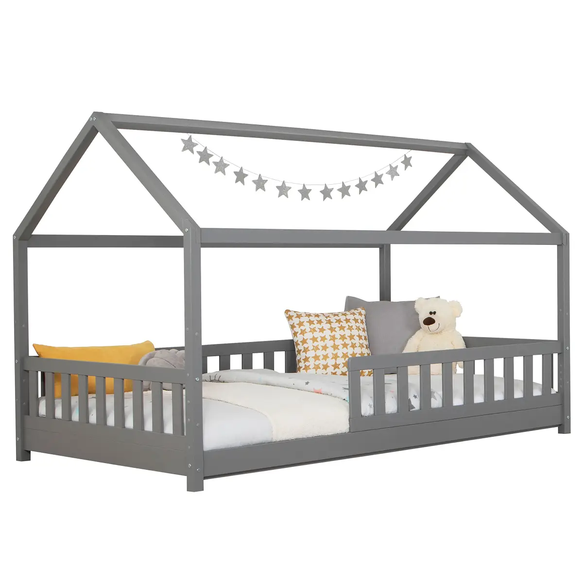 Massives Hausbett Duo | Grau