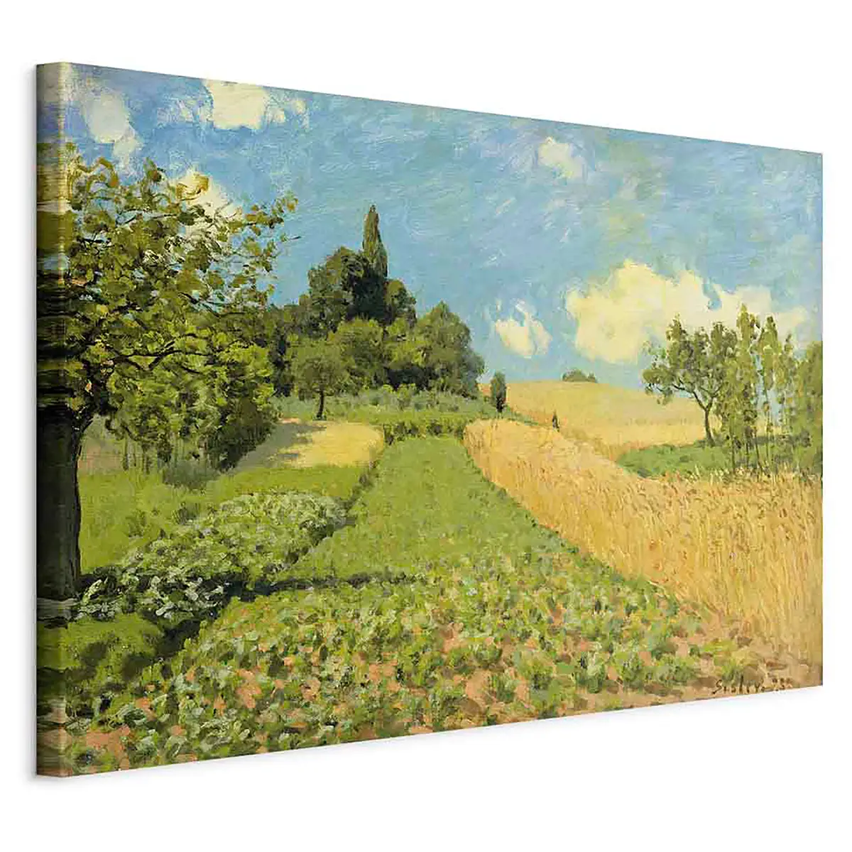 Leinwandbild The Cornfield Filz Gold/Gold 90 x 60cm | Gold