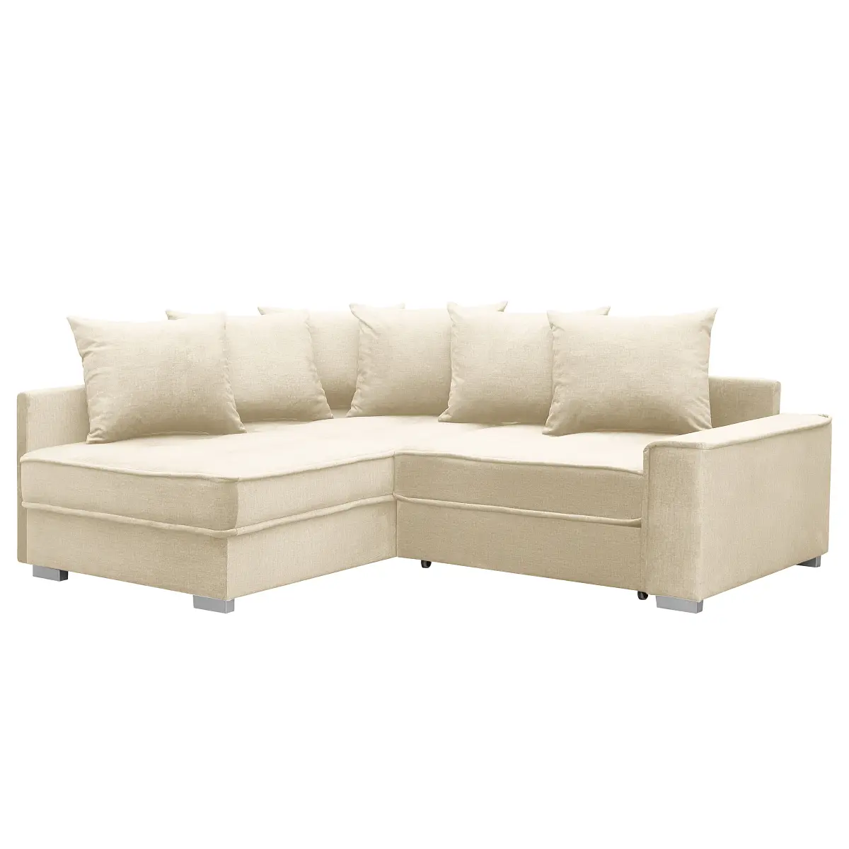 Fredriks Ecksofa mit Schlaffunktion Beige Microfaser Valeria | Beige