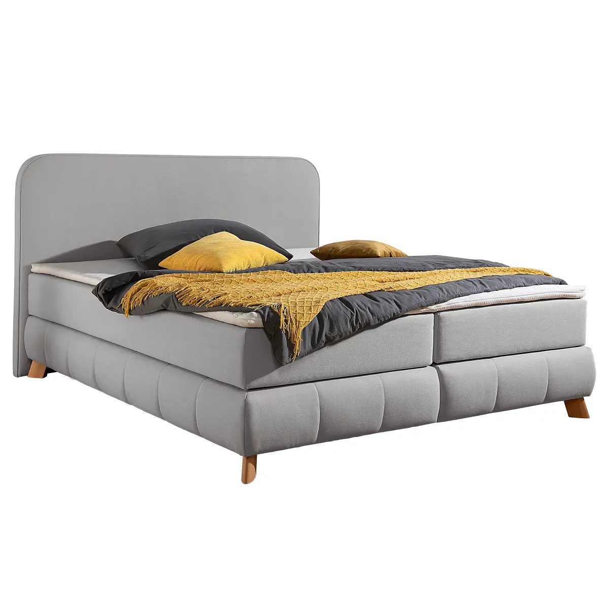Norrwood Boxspringbett Gerazia 200 x 200cm | Grau