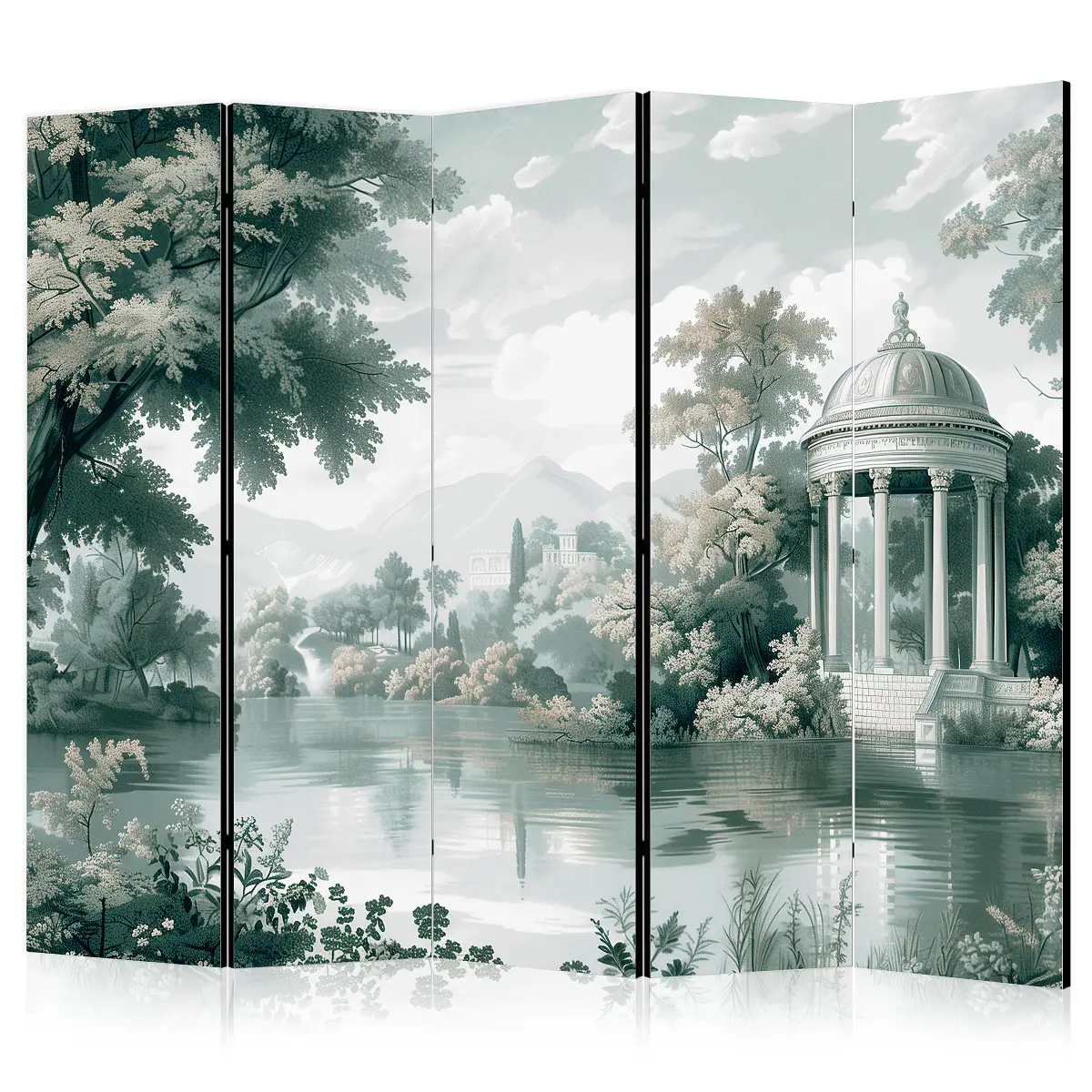 Paravent View of Park & Lake | Mehrfarbig