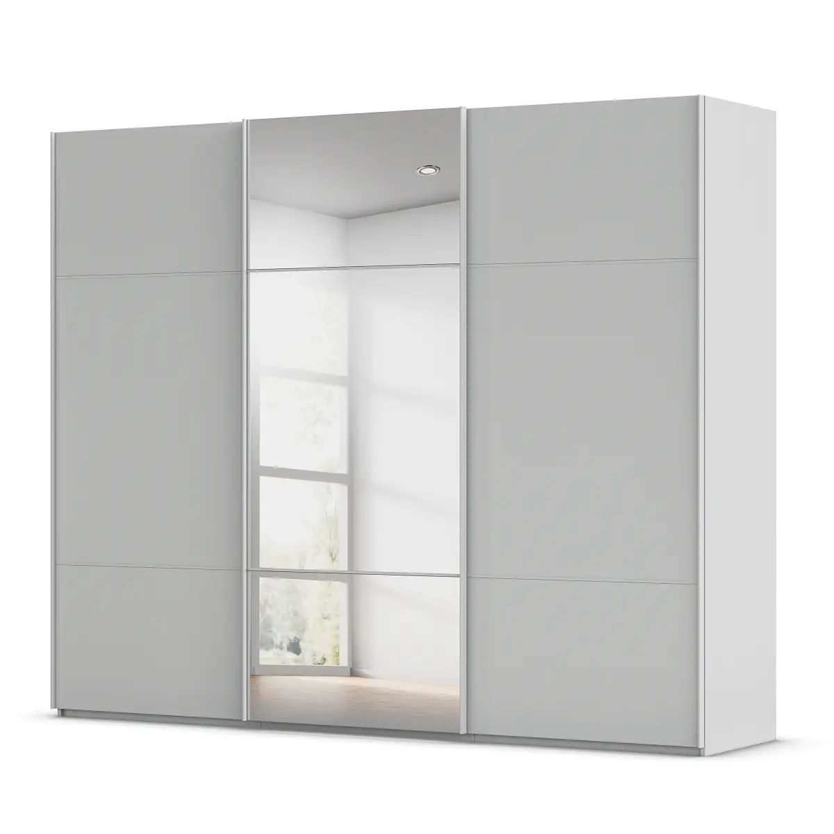 Schwebetürenschrank Covalo 242cm Grau/Seidengrau Grau mit