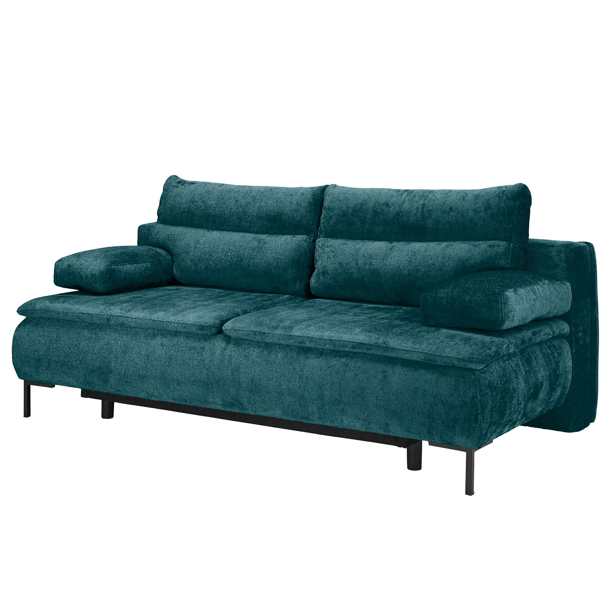 Boxspring-Schlafsofa Grau Chenille Lorin | Blau