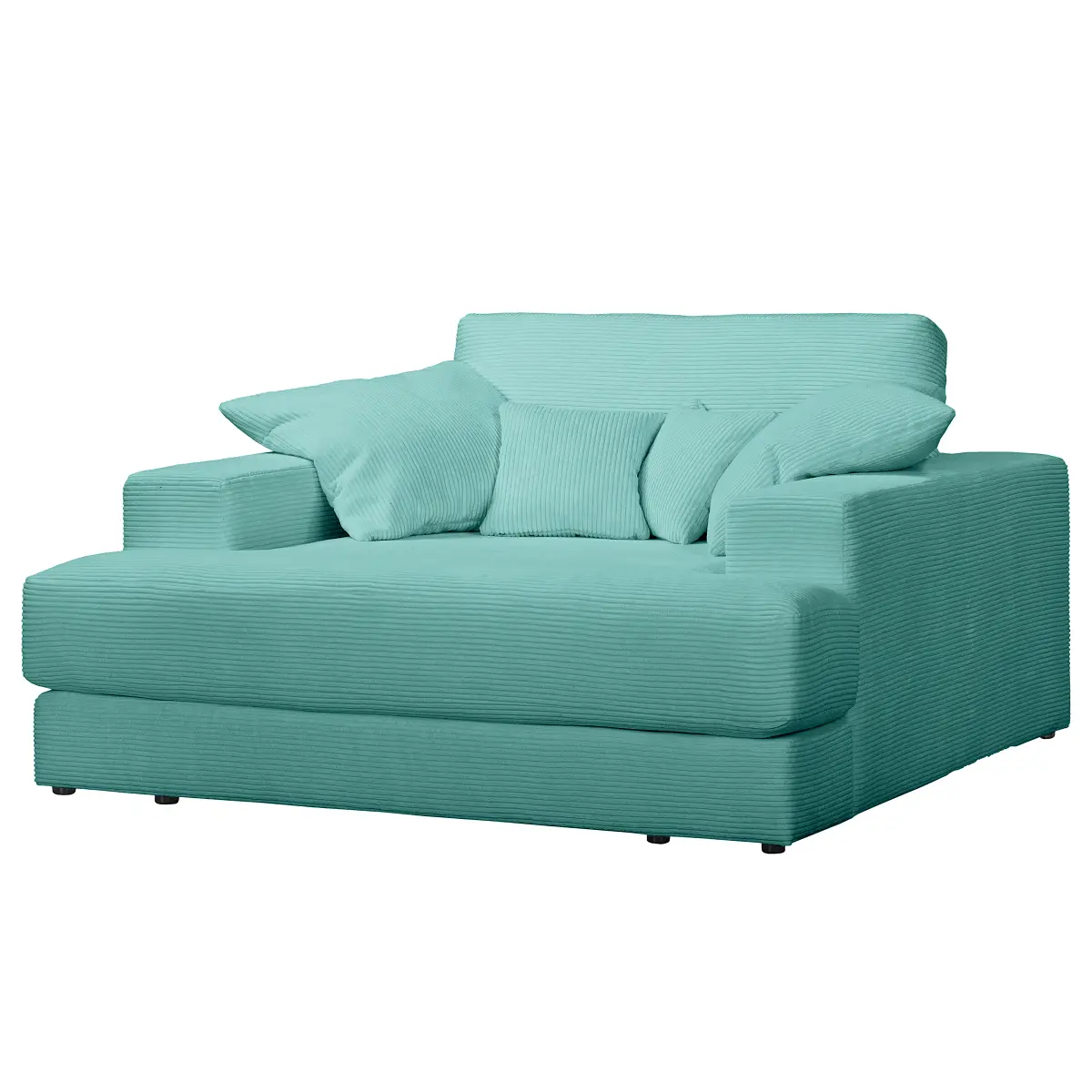 XXL-Sessel Blau Cordstoff Poppy | Türkis
