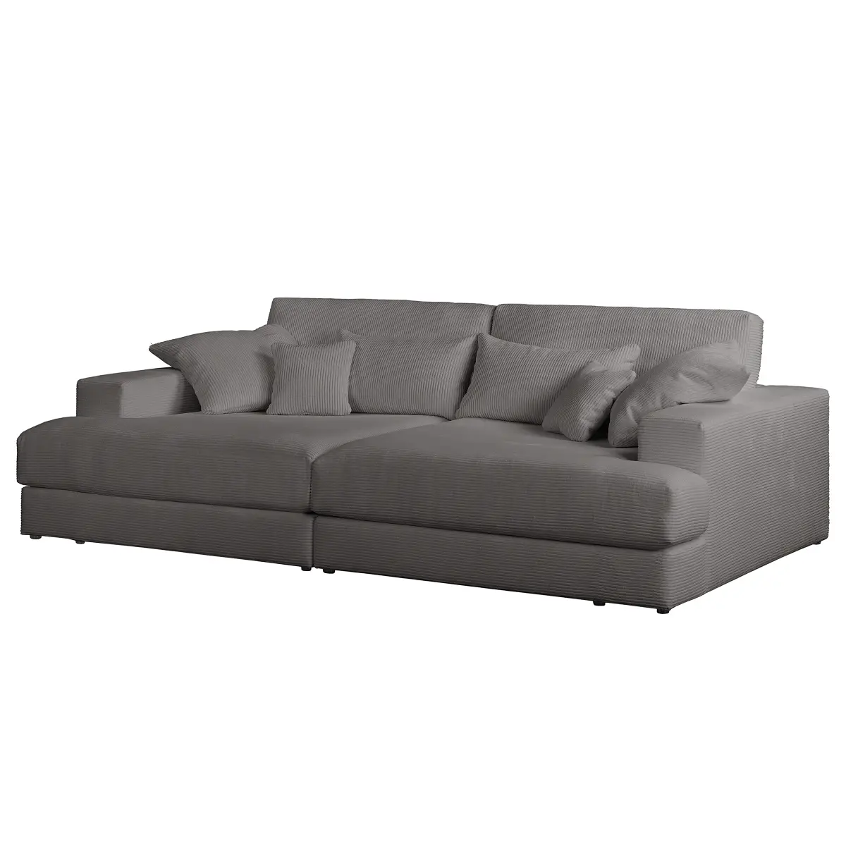 Big-Sofa Grau Cordstoff Poppy | Grau