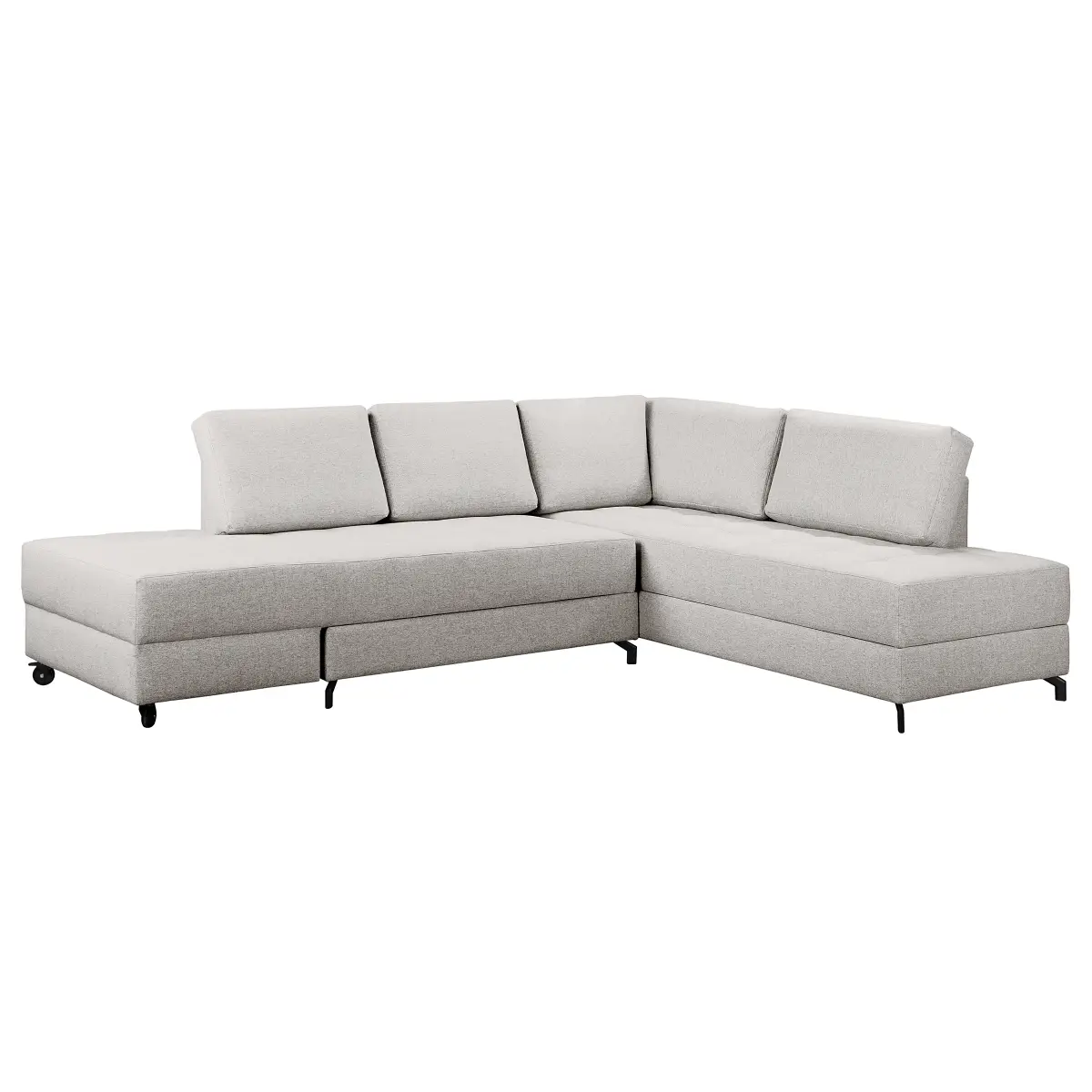 Ecksofa mit Schlaffunktion Grau Flachgewebe Nea | Grau