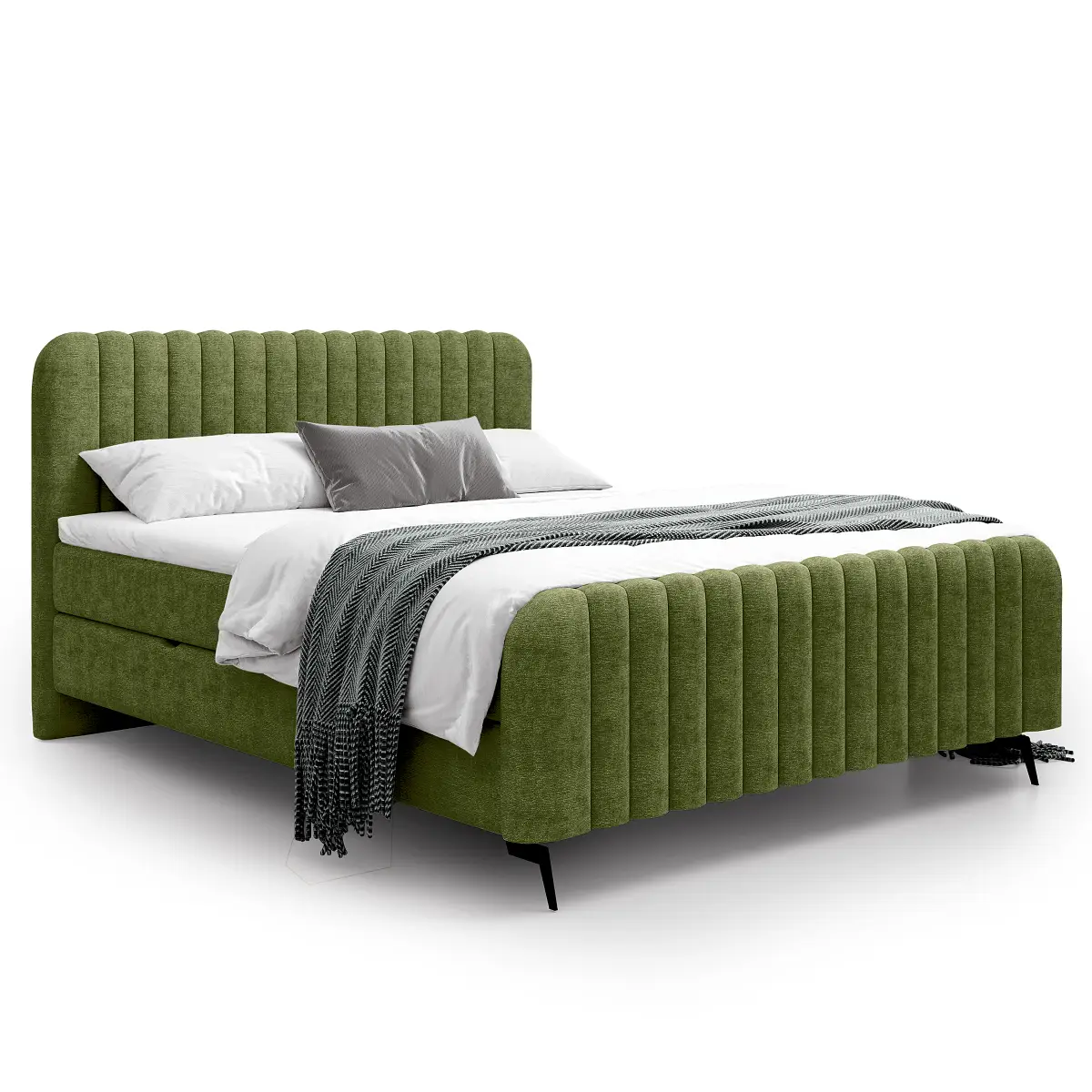 loftscape Boxbett Twilley 140 x 200cm Chenille Lorin Olivgrün | Grün