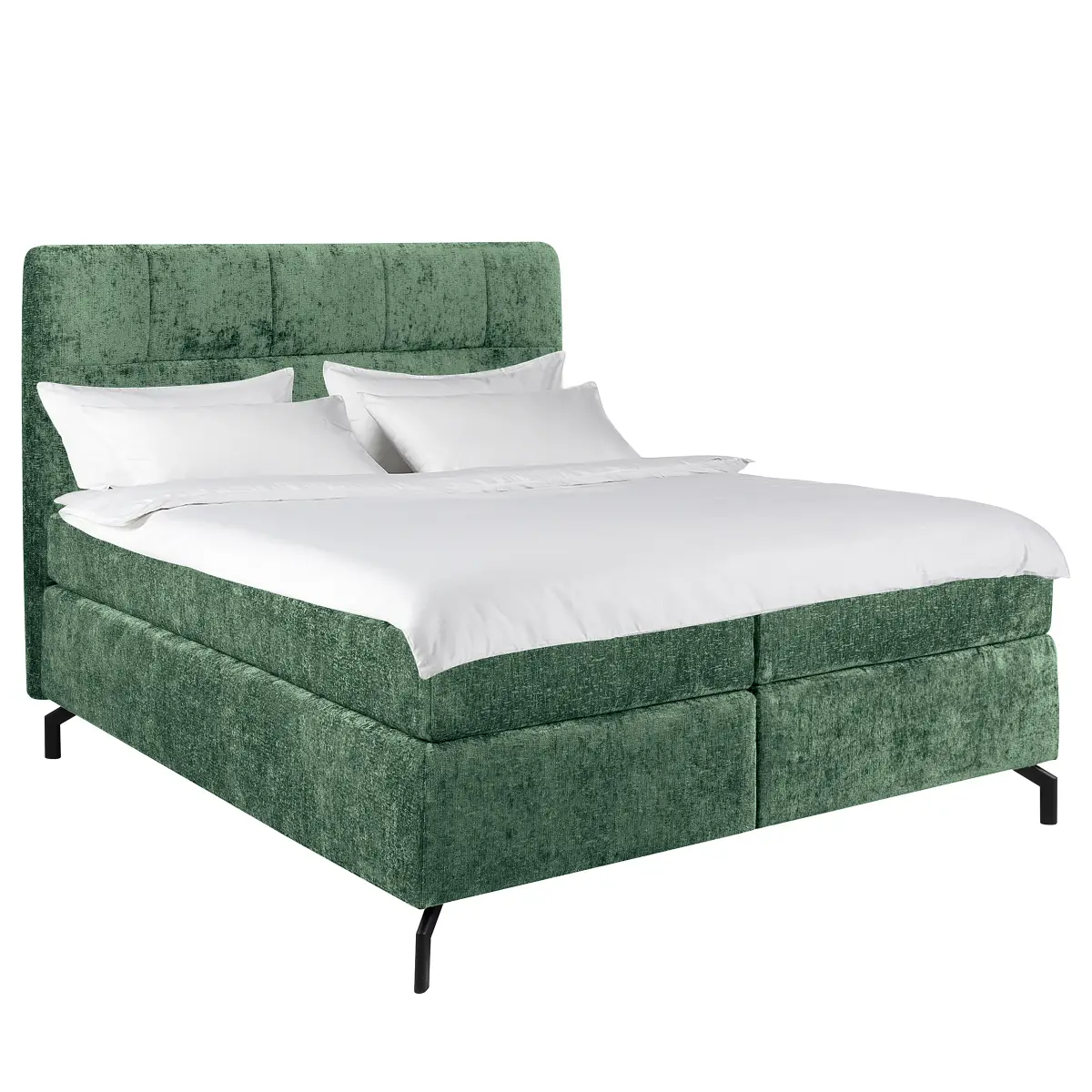 Boxspringbett Plumas 160 x 200cm Chenille Tringa Grün H4 | Grün
