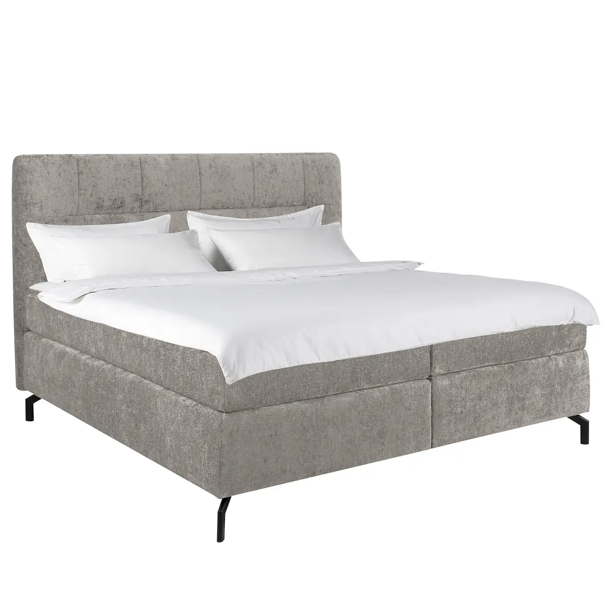 Loftscape Boxspringbett Plumas 180 x 200cm Chenille Tringa Grau H4