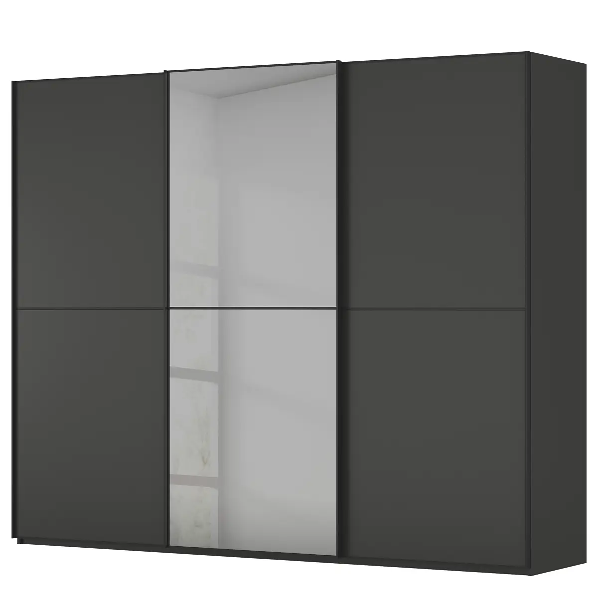 Schwebetürenschrank Lagaro 271cm Schwarz/Graphit Classic
