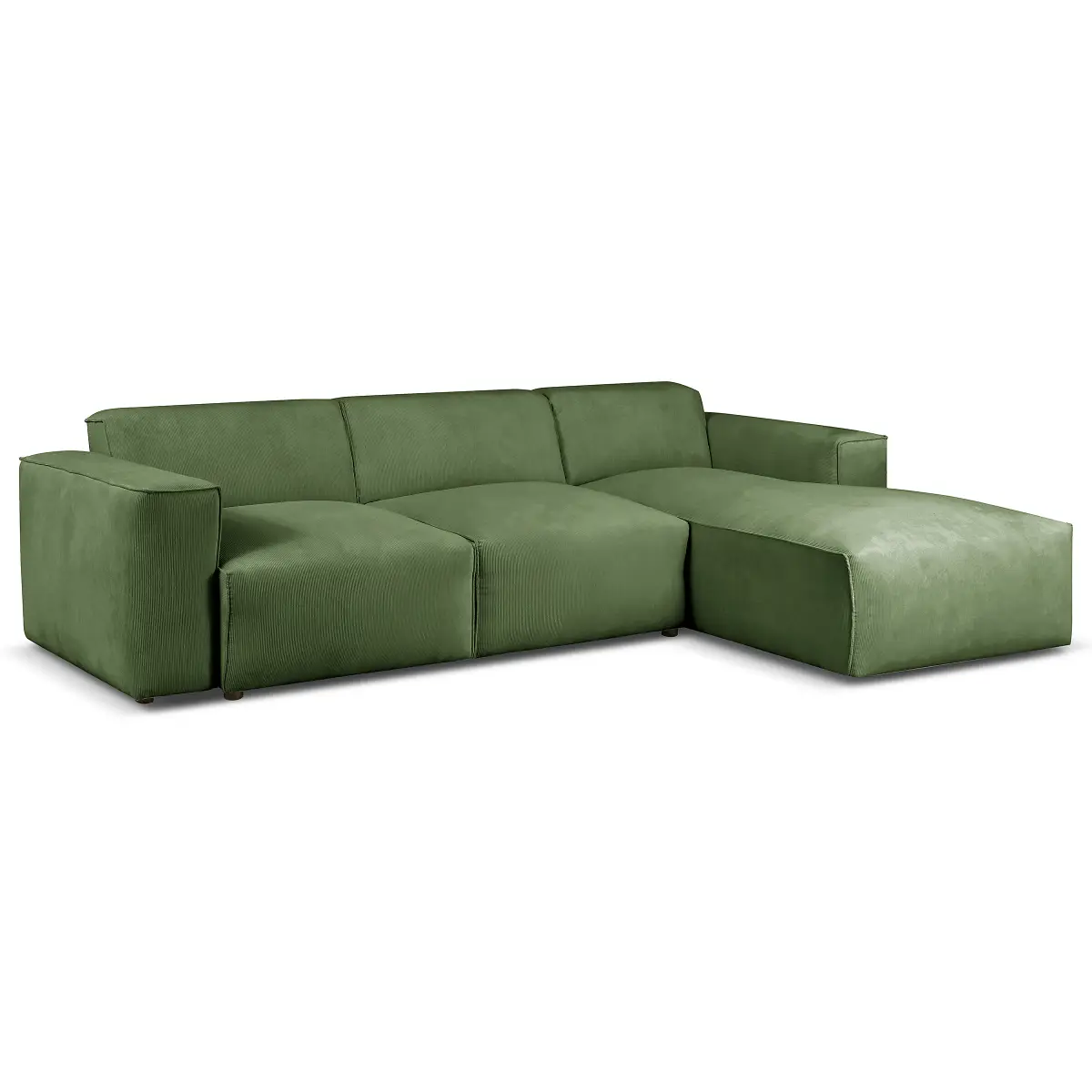 Ecksofa mit Schlaffunktion Grün Cordstoff Fjella | Grün