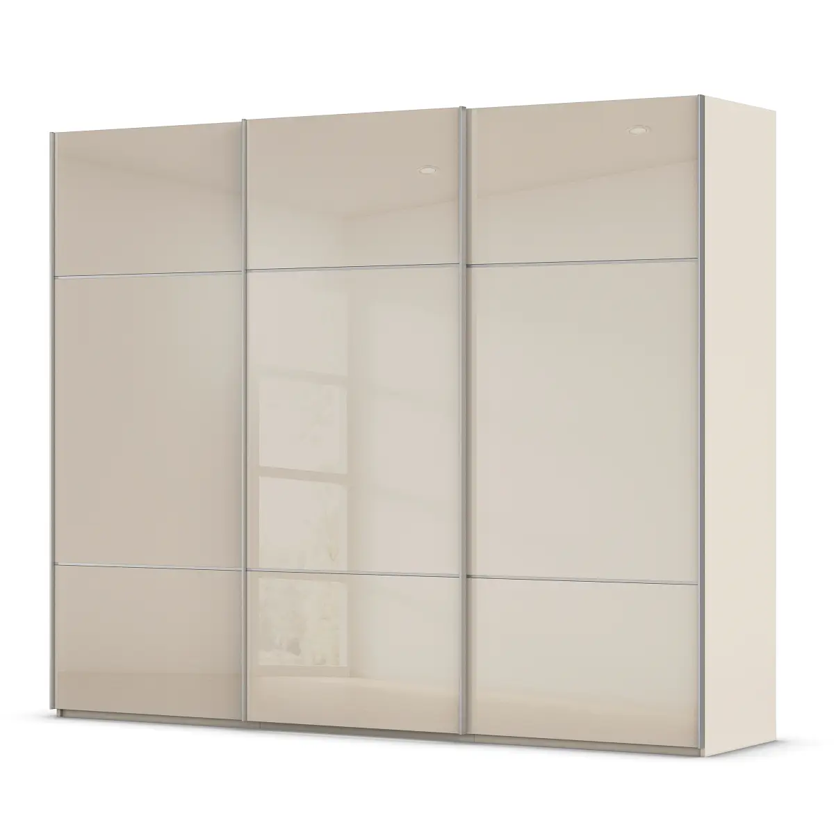 rauch Orange Schwebetürenschrank Covalo mit Glasfront 271cm | Beige