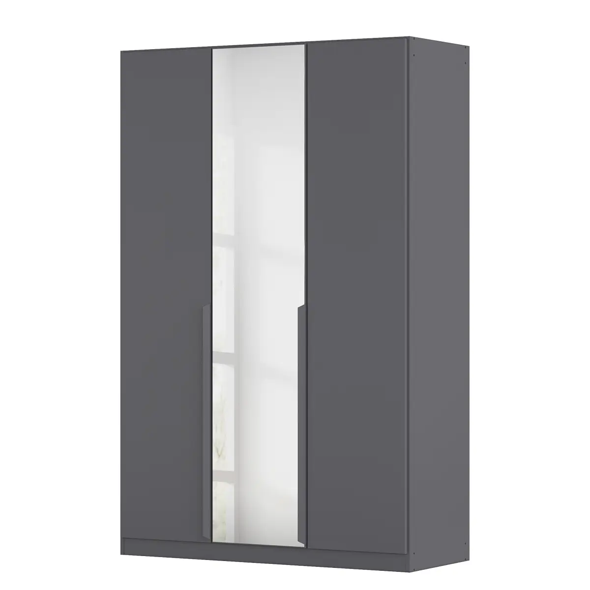 Rauch Orange Drehtürenschrank Quadra mit Spiegel 136cm Grau | Grau